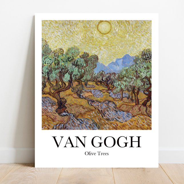 Affiche Olive Trees par Vincent van Gogh (Van Gogh's Sun-Drenched Olive Grove: Own a masterpiece! High-quality poster)