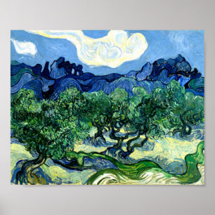 Affiche Olive Trees with Alpilles (1889) Van Gogh