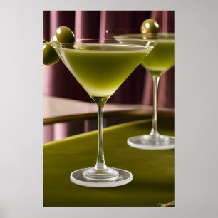 Affiche Olive Velvet : Nature morte de martini classique