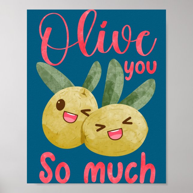 Affiche Olive You So Much Funny Food Pun Baby  (Devant)