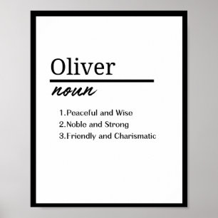 Affiche Oliver, Garçon Nom Personnalisé Définition