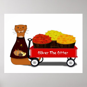 Affiche Oliver L'Otter Se Prépare À L'Automne
