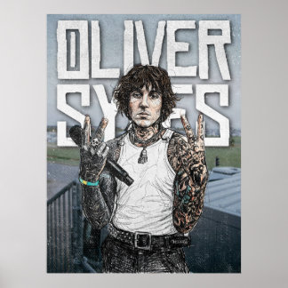 Affiche Oliver Sykes Illustration – Rock Star Portrait Art