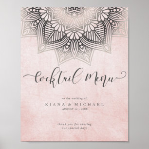 Affiche Olivia Bosek Mandala Dentelle Cocktail Menu  ID478