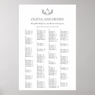 Affiche Olivia Elegant Mariage Alphabétique