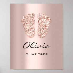 Affiche Olivia Nom Signification Nouveau Pieds Rose bébé C