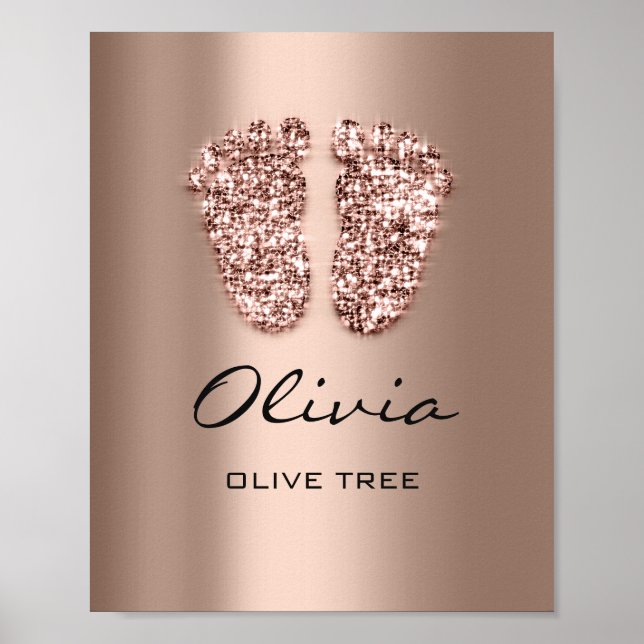 Affiche Olivia Nom Signification Nouveau Pieds Rose pour b (Devant)