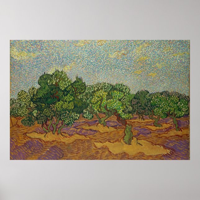 Affiche Oliviers, Van Gogh (Devant)