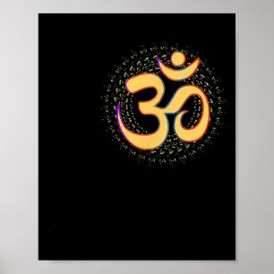 Affiche Om Aum Omkara Symbole Ancien Art Spirituel Yoga Me
