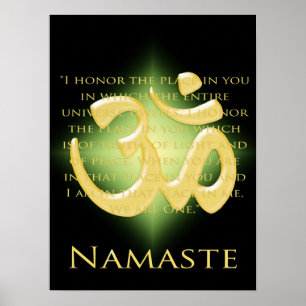 Affiche Om en noir et or - Namaste
