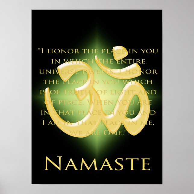 Affiche Om en noir et or - Namaste (Devant)