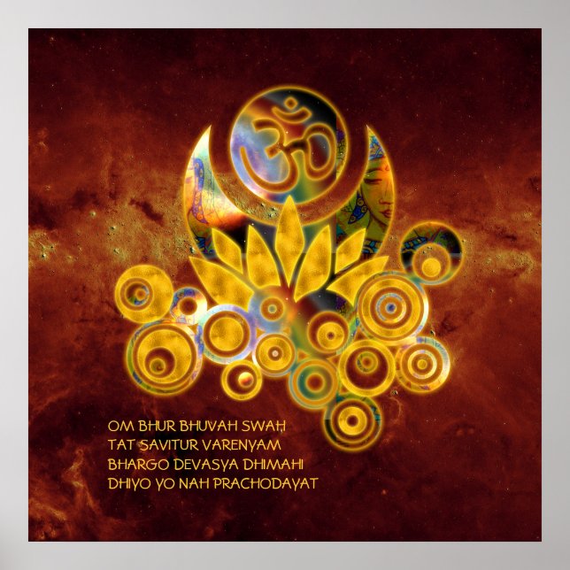 Affiche Om Lotus & GAYATRI MANTRA | univers du feu (Devant)