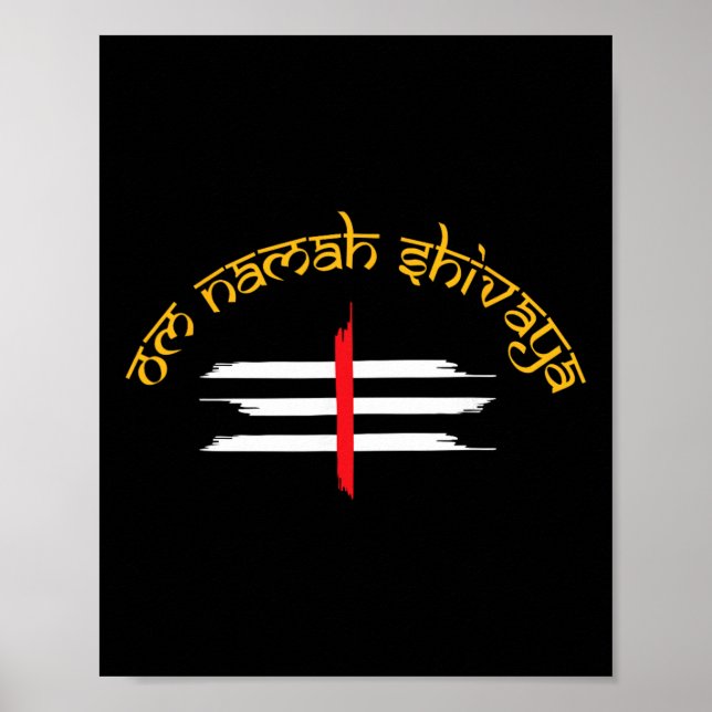 Affiche Om Namah Shivaya Tripundra Symbol Of Shiva  (Devant)