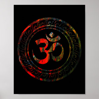 Affiche Om Ohm Aum Buddhism Symbol Yoga Sanskrit 