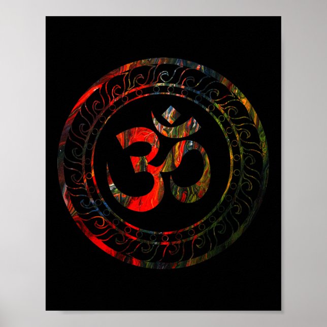 Affiche Om Ohm Aum Buddhism Symbol Yoga Sanskrit  (Devant)