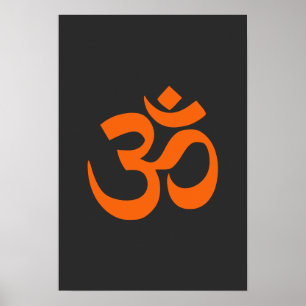 Affiche Om orange moderne