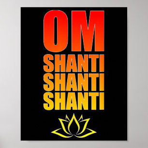 Affiche Om Shanti Shanti Shanti. Om Paix Sanskrit Yoga Ma