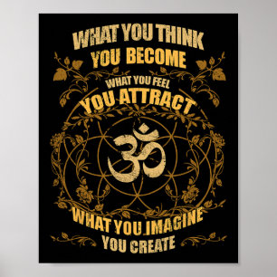 Affiche Om Zen Yoga Ce que vous pensez, vous devenez Spiri