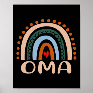 Affiche Oma Rainbow Grandma mignonne Fête des mères Oma dr