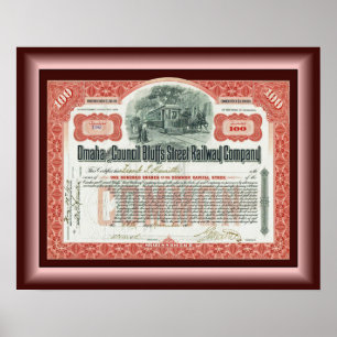 Affiche Omaha et le Conseil Bluffs Street Railway ~