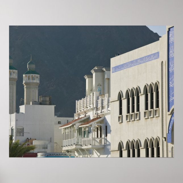 Affiche Oman, Mascate, Mutrah. Mosquée de la Corniche de M (Devant)
