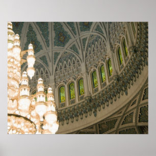 Affiche Oman, Muscat, mosquée du sultan Qaboos