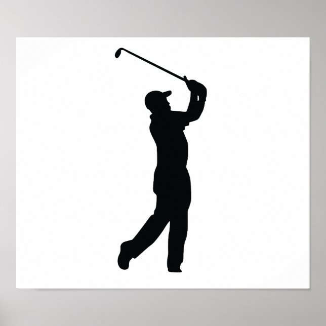 Affiche Ombre de silhouette noire de golf (Devant)