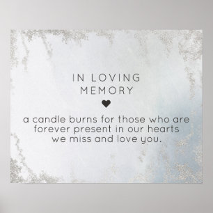 Affiche Ombre Dusty Blue Frosted In Love Memory Sign