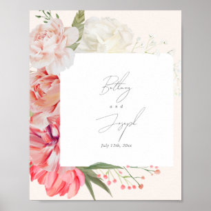 Affiche Ombré Floral Botanical Elegant Wedding Welcome