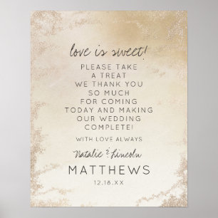 Affiche Ombre Jaune Frost Love is Sweet Mariage Sign
