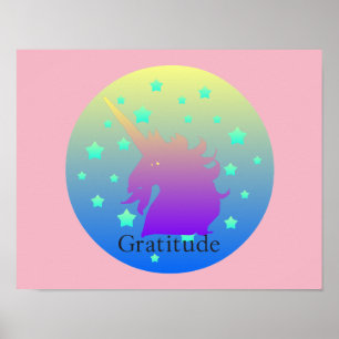 Affiche Ombre unicorne avec gratitude