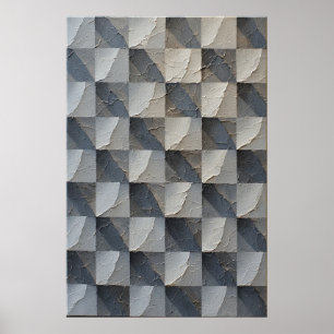 Affiche Ombres géométriques : une illusion de texture scul