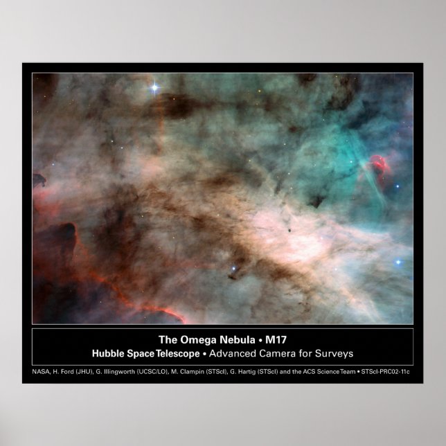 Affiche Omega Nebula M17 Hubble Telescope Photo (Devant)