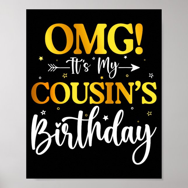 Affiche Omg C'est L'anniversaire De Mon Cousin Drôle Joyeu (Devant)