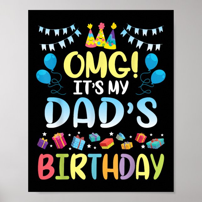 Affiche OMG C'est l'anniversaire de mon père, heureux pour (Devant)