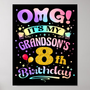 Affiche Omg C'est l'anniversaire de mon petit-fils de 8 an