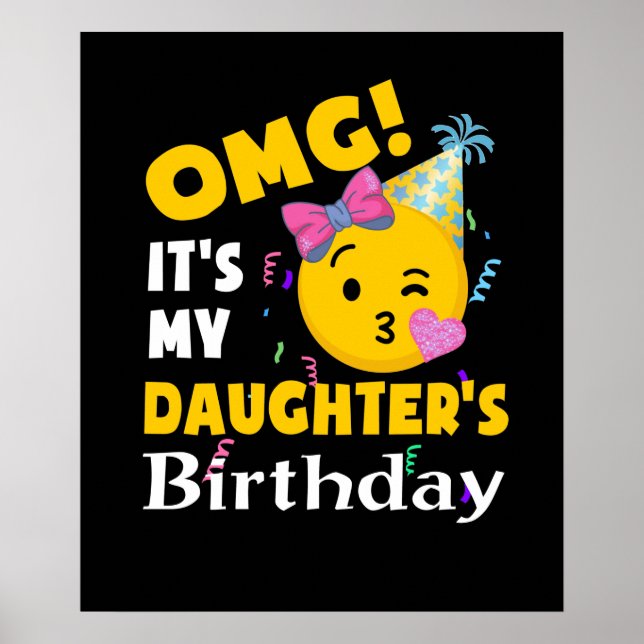 Affiche OMG C'est le Cool d'anniversaire de ma fille Emoji (Devant)