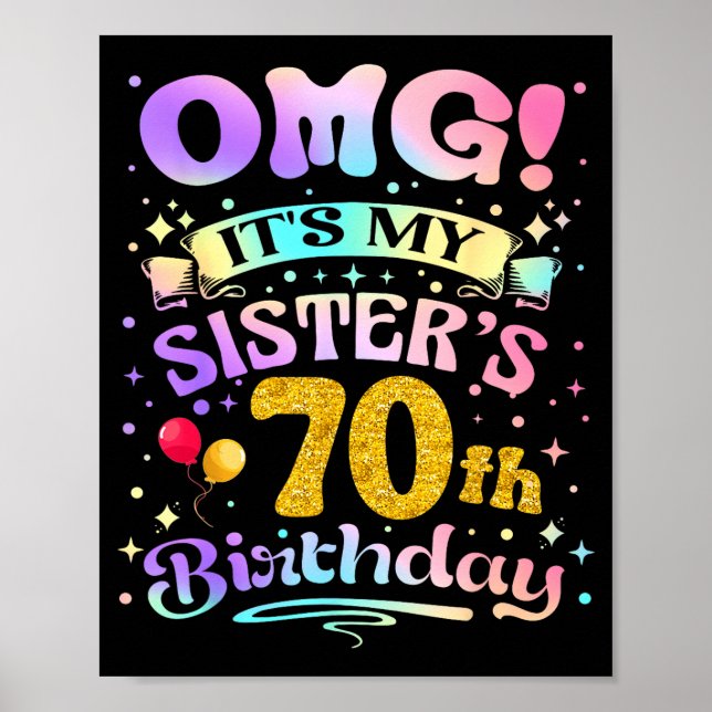 Affiche Omg C'est Les 70 Ans De Ma Soeur Joyeux 70 Ans (Devant)