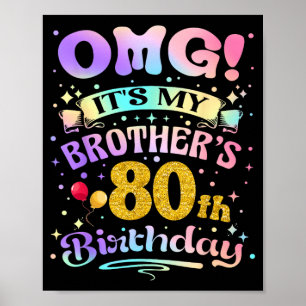 Affiche Omg Frères 80e Anniversaire Joyeux 80 Ans