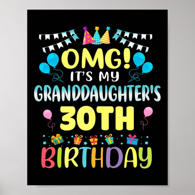 Affiche Omg Its My Granddaughters 30th Birthday Sweet 30 Y (Devant)