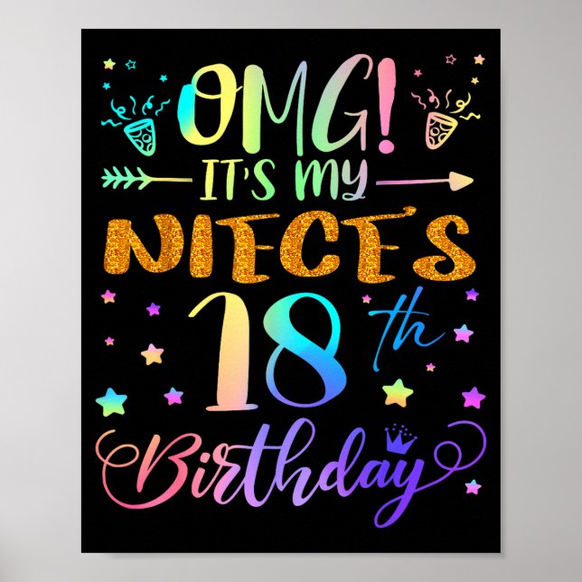 Affiche Omg Its My Nieces 18th Birthday Sweet 18 Years Old (Devant)