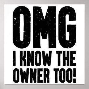 Affiche OMG Je Connais Le Propriétaire De Bartender Bounce