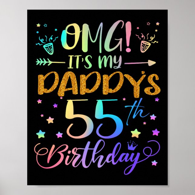 Affiche Omg Son My Daddys 55e Anniversaire Doux 55 Ans (Devant)