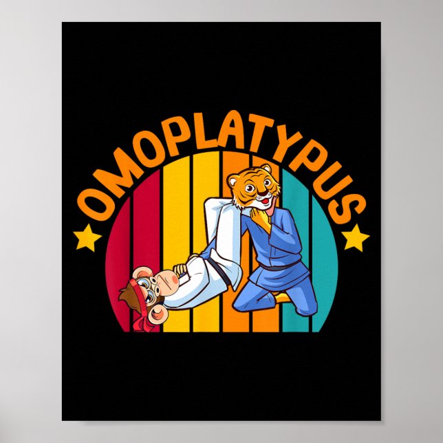 Affiche Omoplatypus Drôle Rétro Jiu-Jitsu Animal Grappling (Devant)
