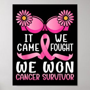 Affiche On A Combattu On A Gagné Le Cancer Du Sein Survivo