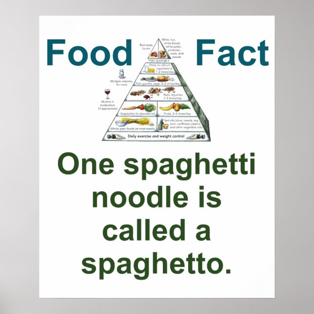 Affiche On Appelle Une nouille Spaghetti - Food Fact (Devant)