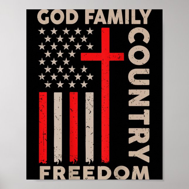 Affiche On-back God Family Country Dom Patriotic Christian (Devant)