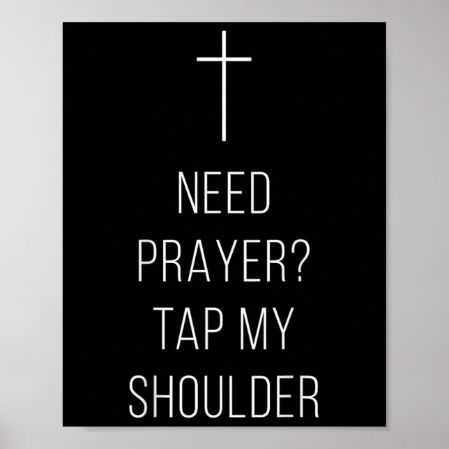 Affiche On Back Need Prayer Tap My Shoulder Christian Cros (Devant)