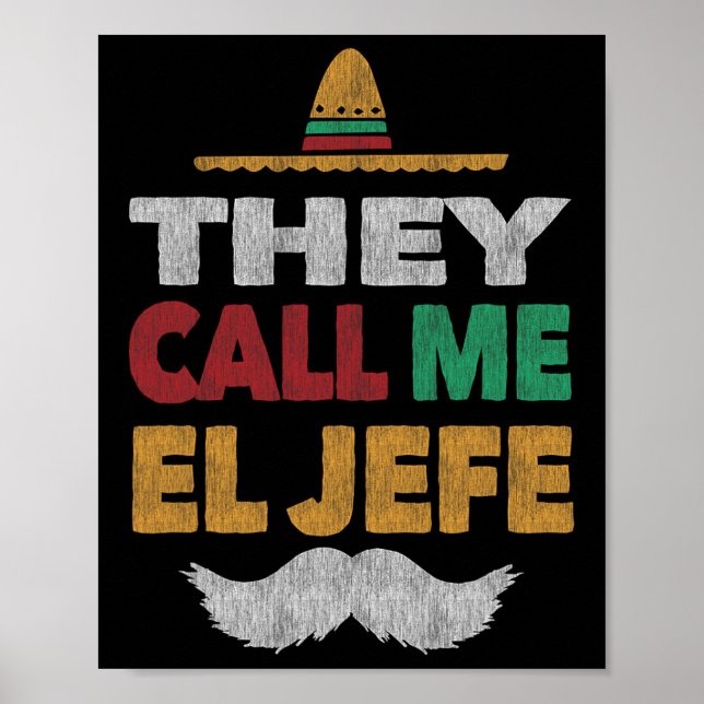Affiche On M'Appelle El Jefe Fiesta Casquette du Parti Mex (Devant)