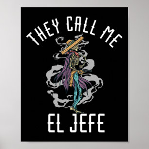 Affiche On M'Appelle El Jefe Mexicaine Sombrero Cowboy Cos
